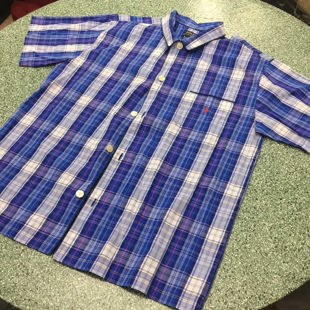 Polo Ralph Lauren Big Button Woven Pajama Top sz L